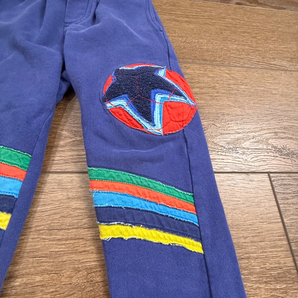 Mini Boden Toddler Boy Appliqué Sweatpants, Soccer, Pull-On, Fall, Navy 3Y - Picture 3 of 10